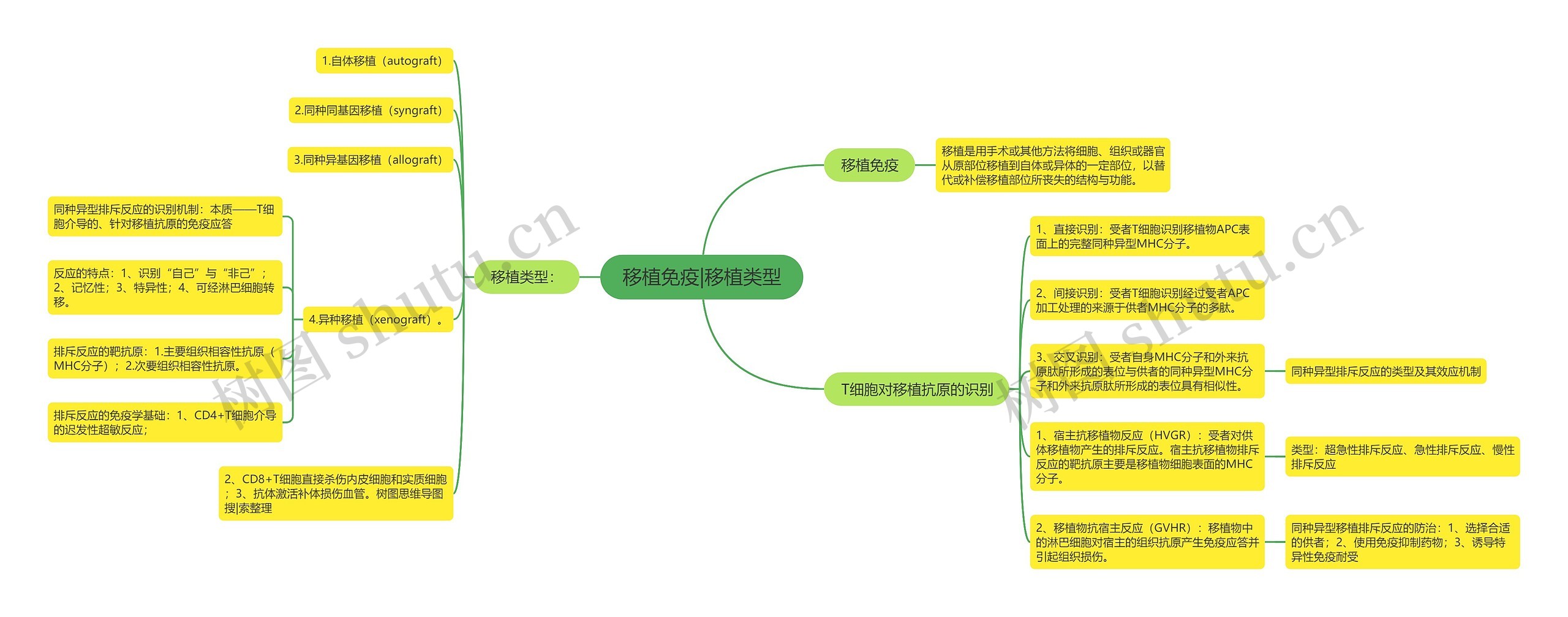 移植免疫|移植类型思维导图