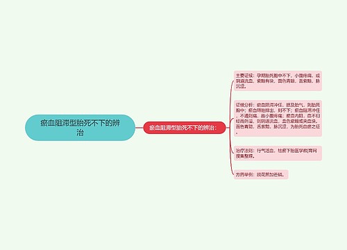 瘀血阻滞型胎死不下的辨治