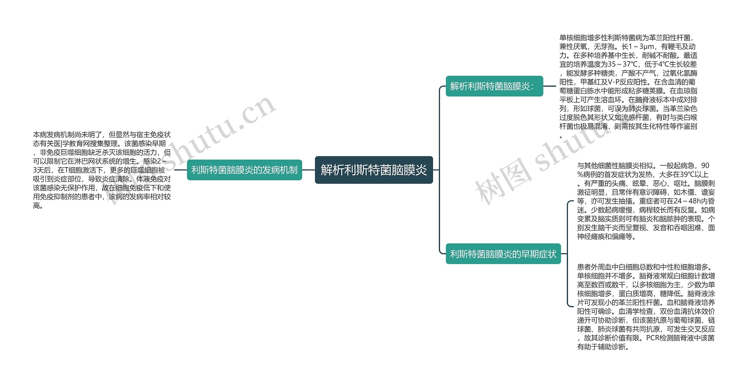 解析利斯特菌脑膜炎思维导图