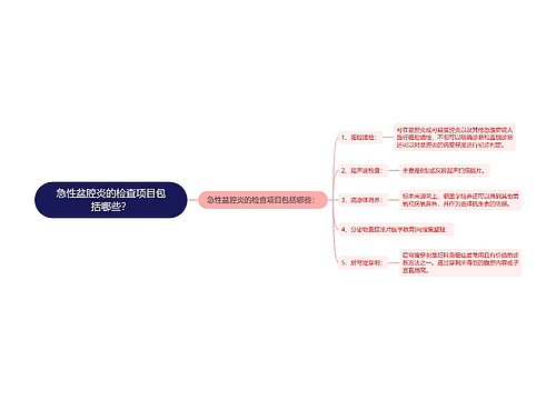 急性盆腔炎的检查项目包括哪些？