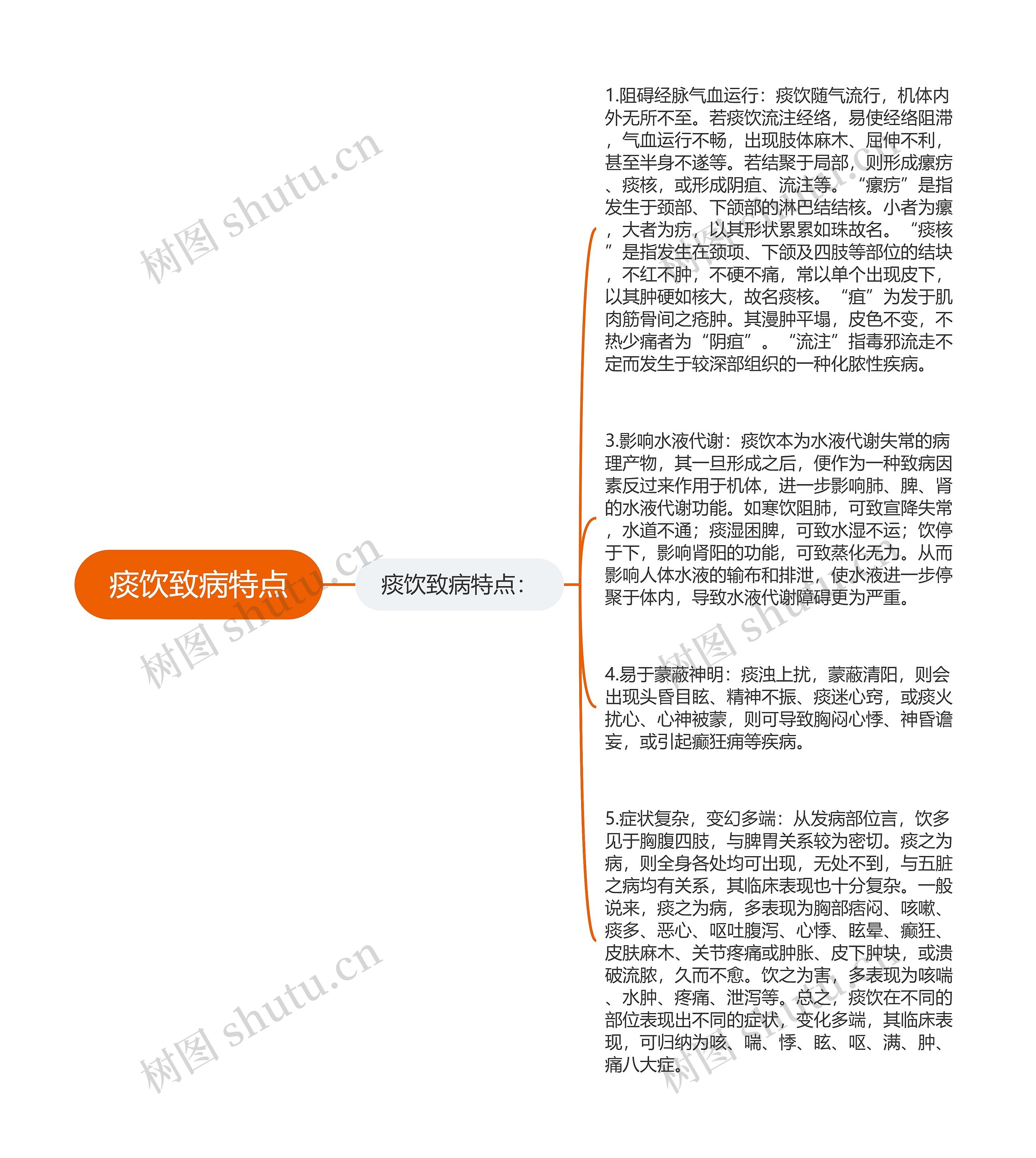 痰饮致病特点思维导图