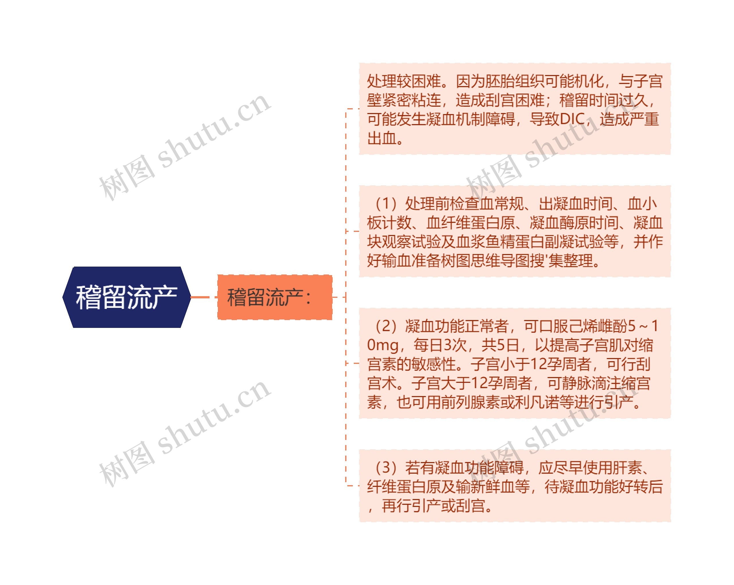 稽留流产思维导图