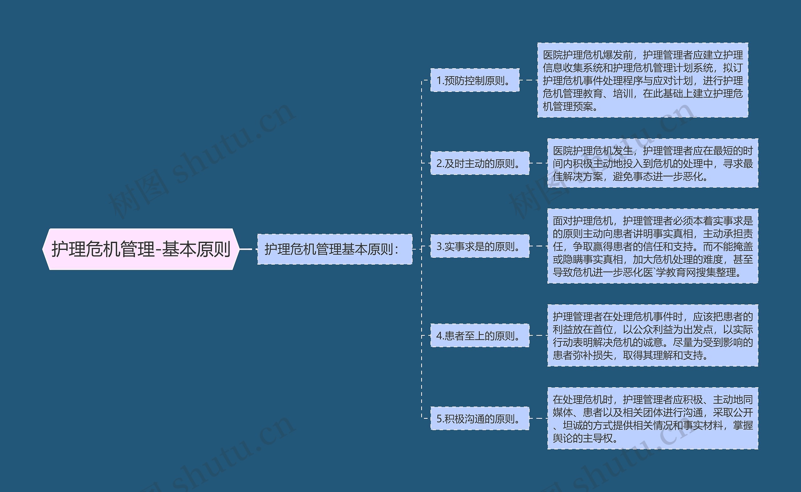 护理危机管理-基本原则思维导图