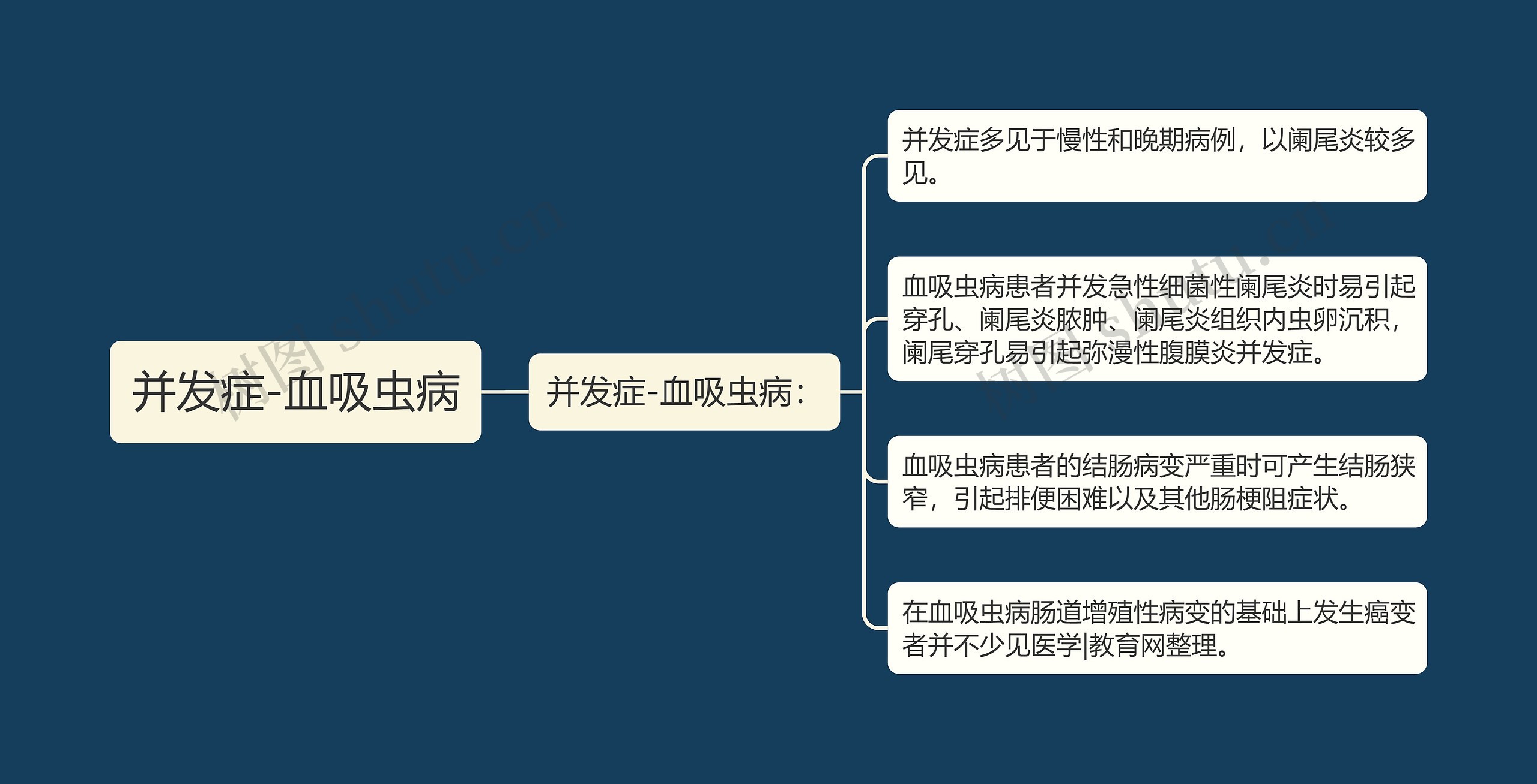 并发症-血吸虫病思维导图