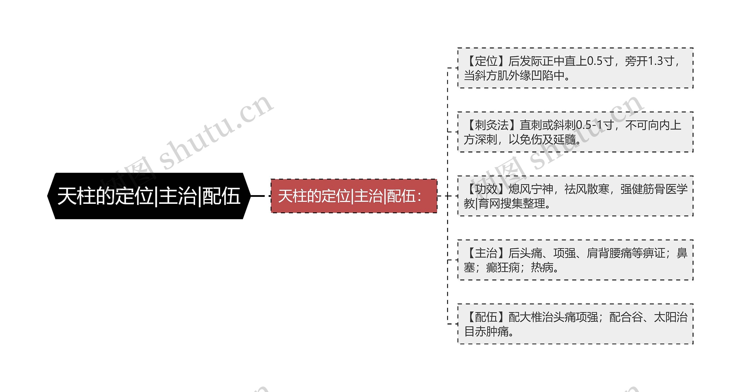 天柱的定位|主治|配伍思维导图