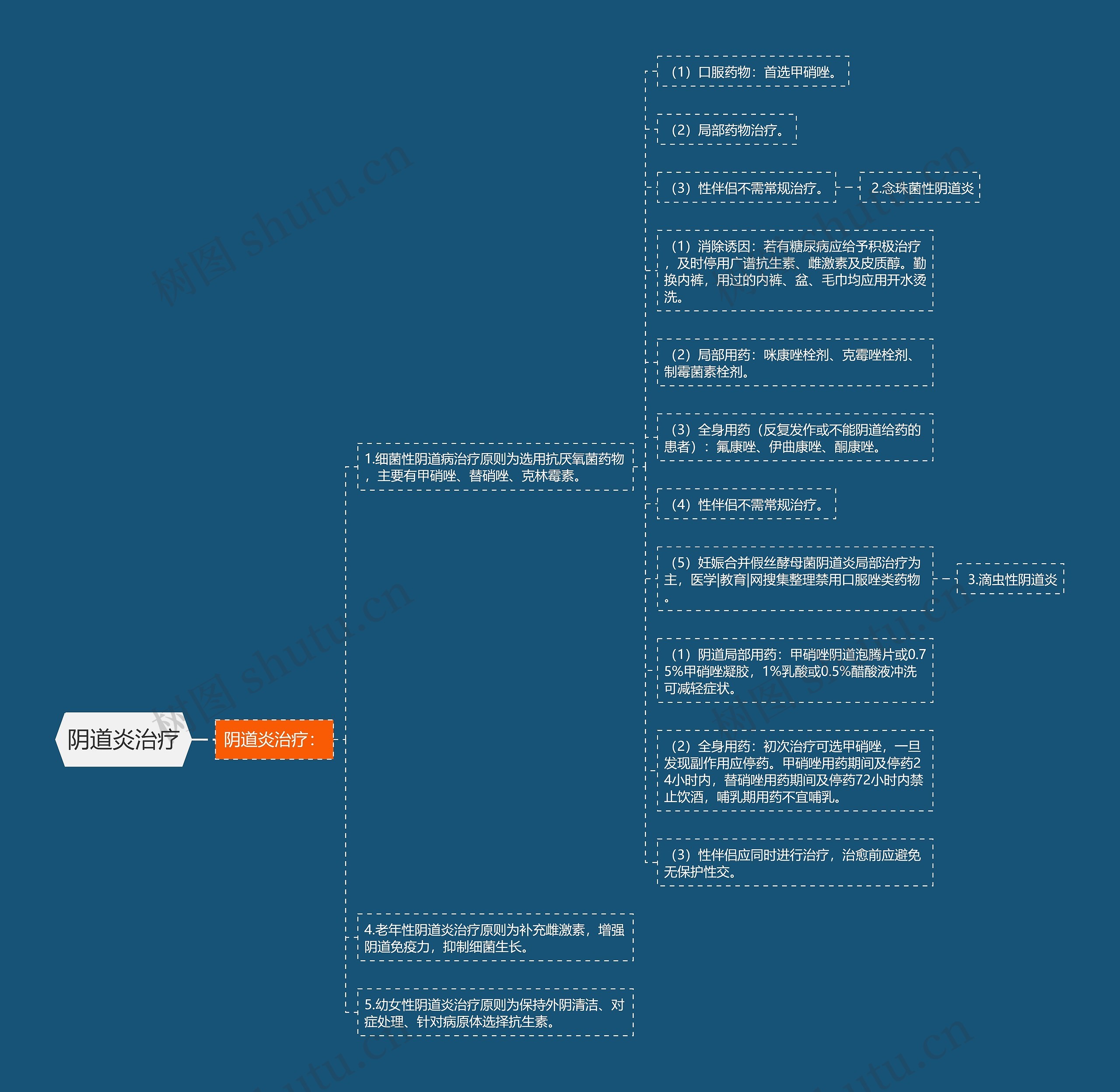阴道炎治疗思维导图