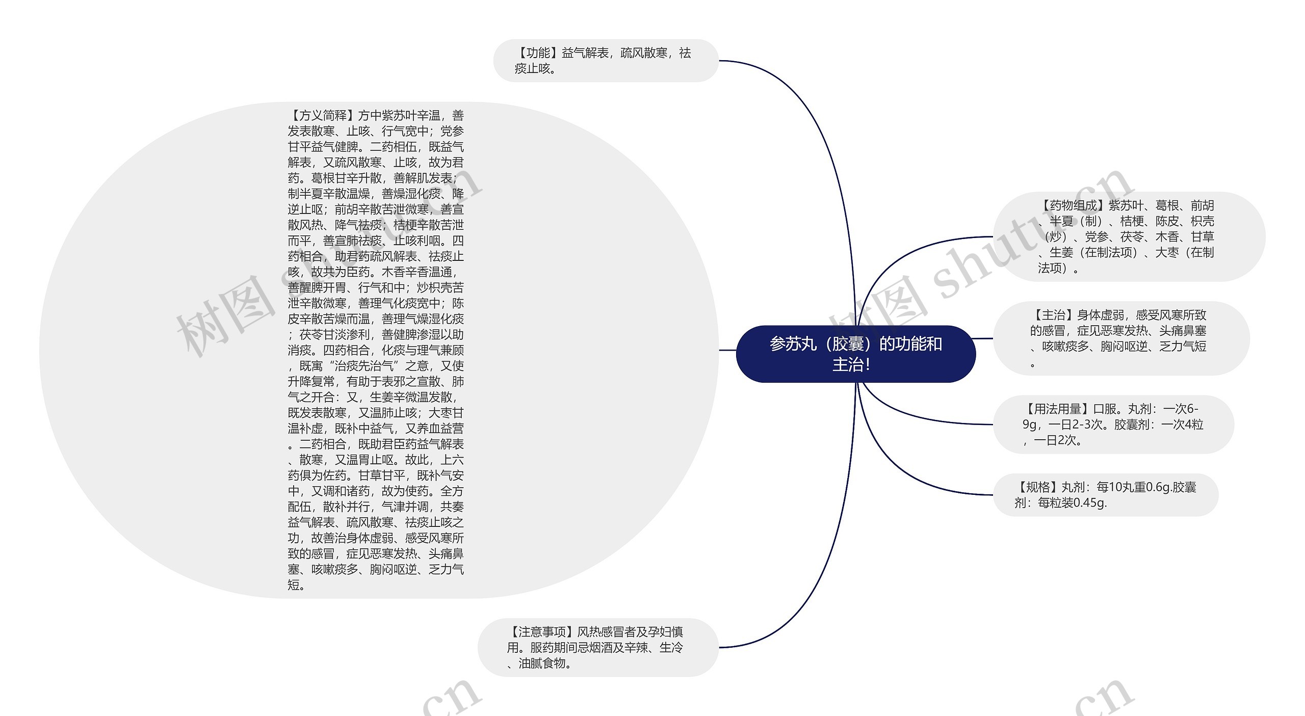 参苏丸（胶囊）的功能和主治！思维导图