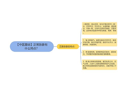 【中医基础】正常脉象有什么特点？