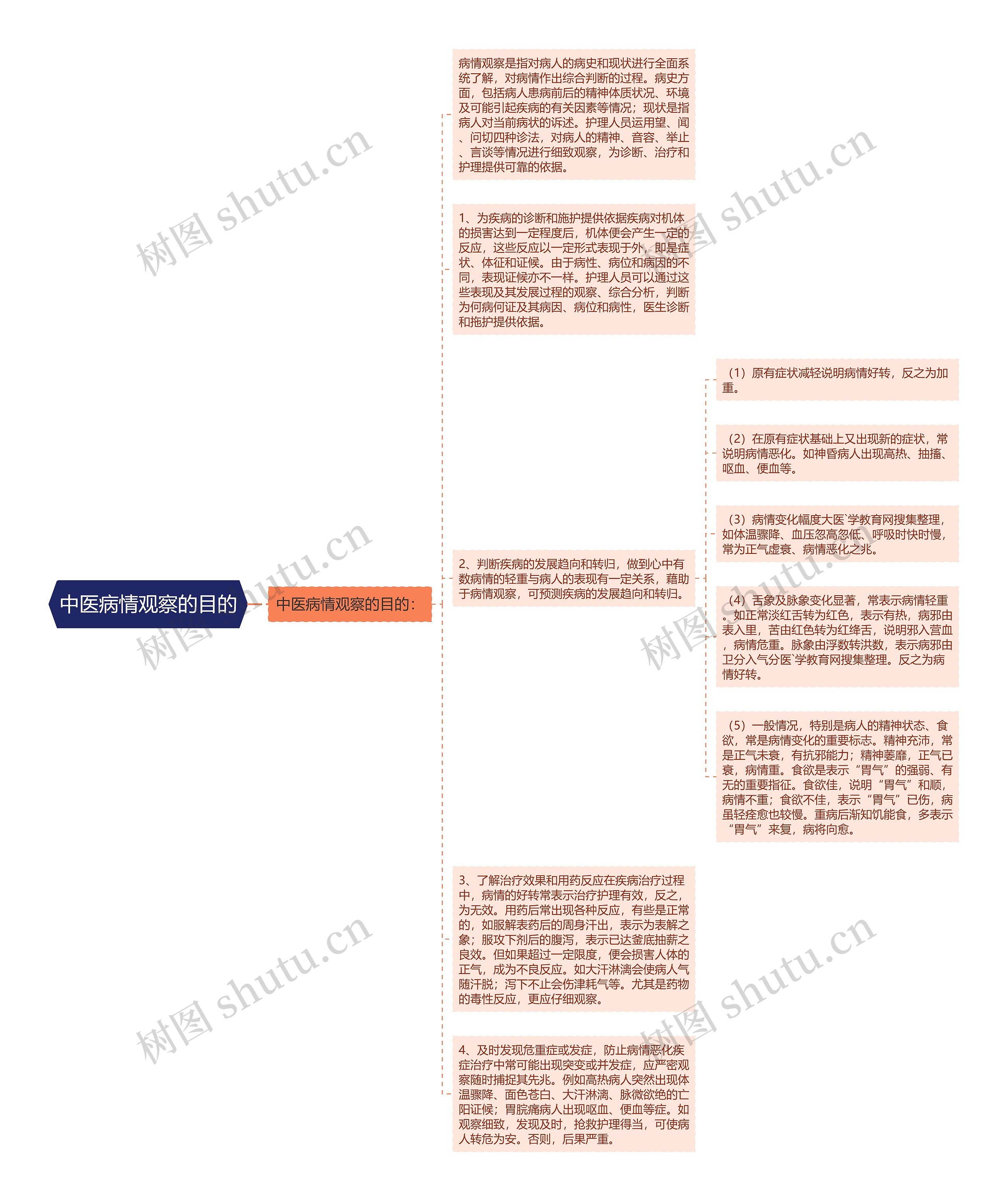 中医病情观察的目的思维导图