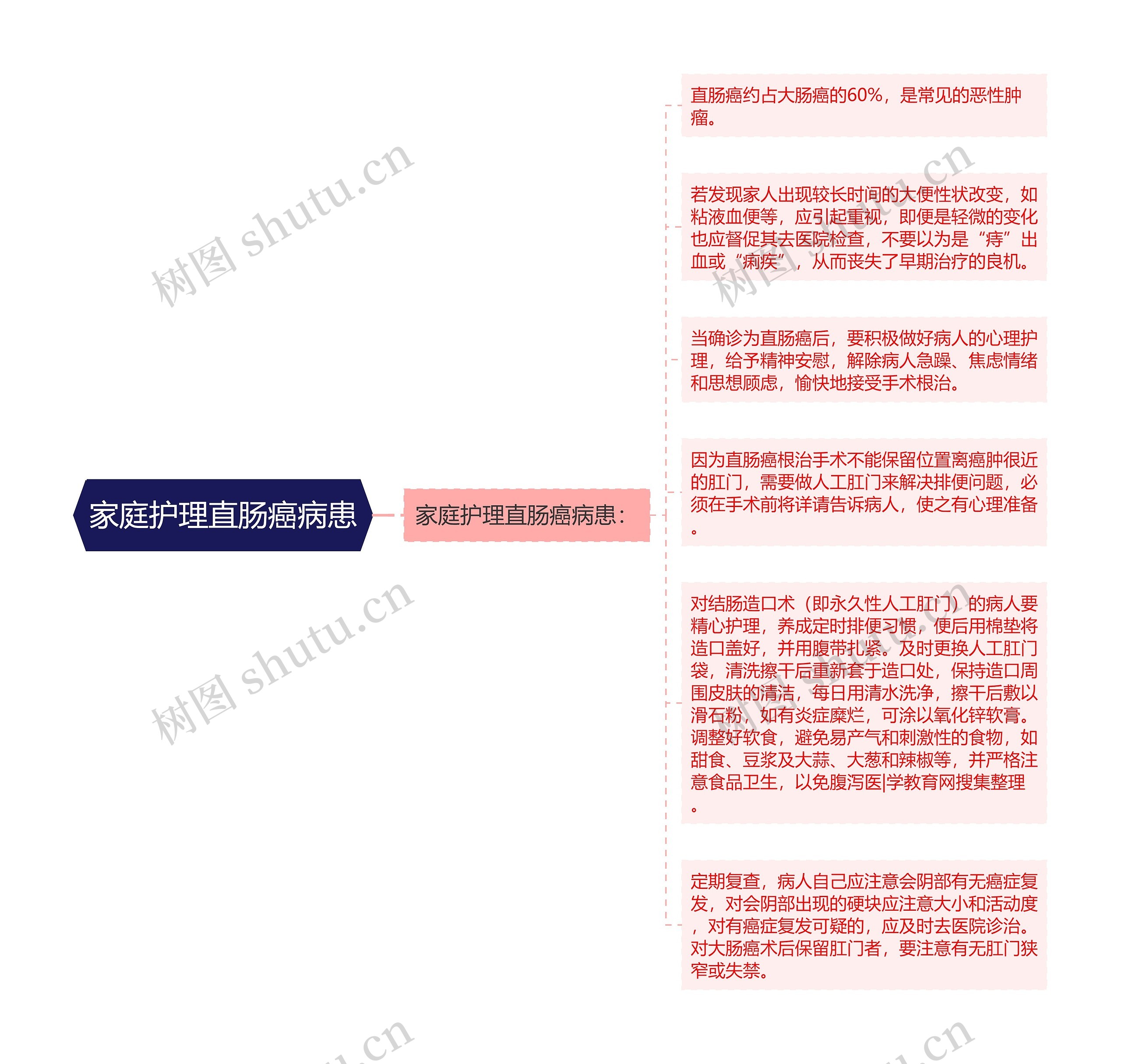 家庭护理直肠癌病患思维导图