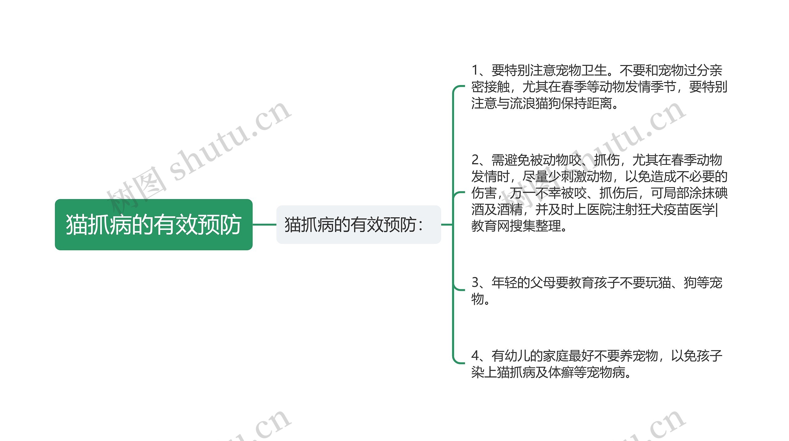 猫抓病的有效预防思维导图