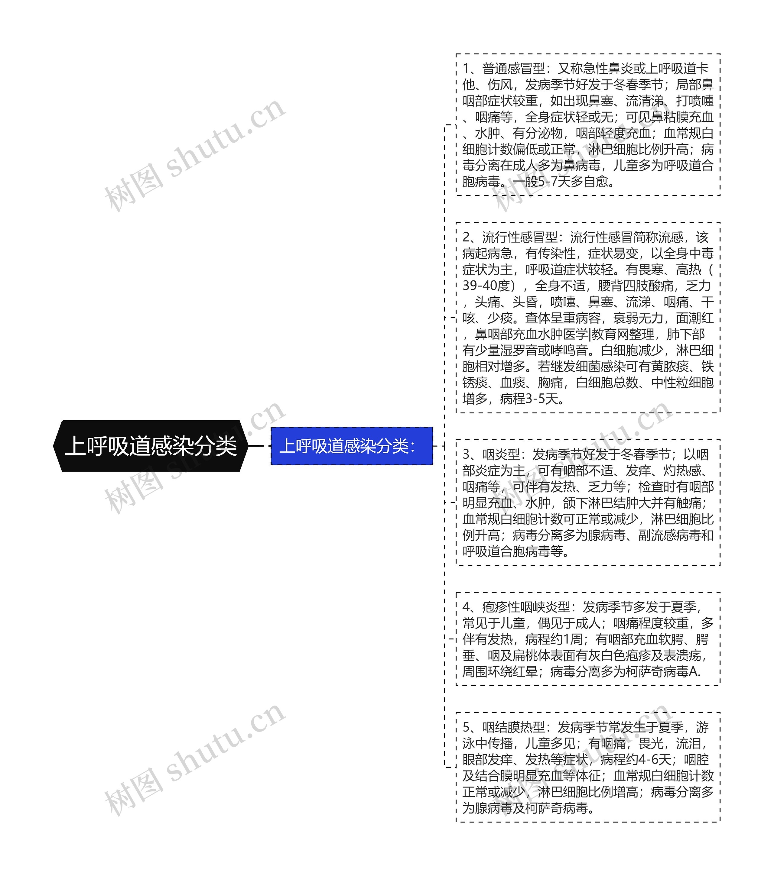 上呼吸道感染分类思维导图