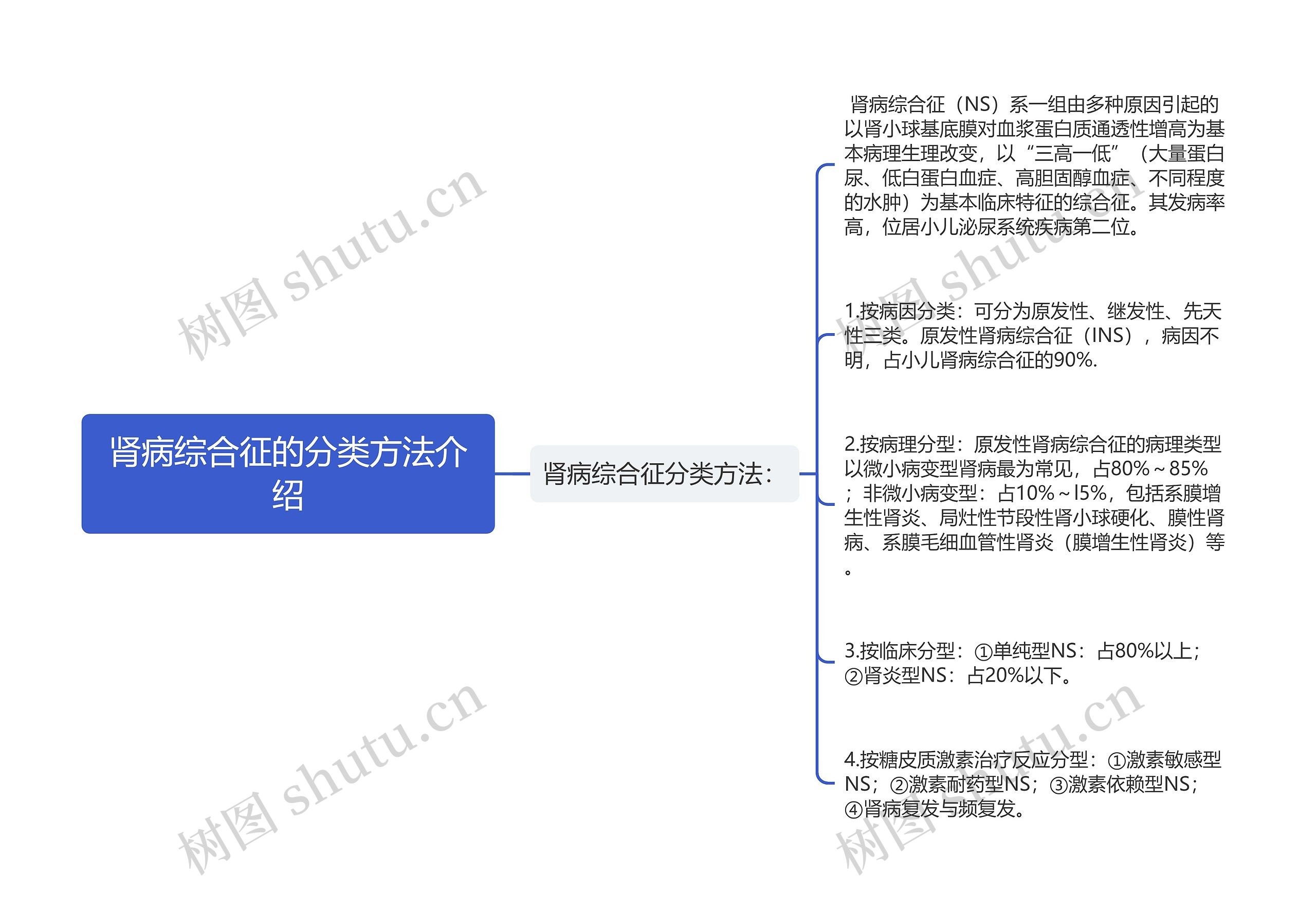 肾病综合征的分类方法介绍思维导图