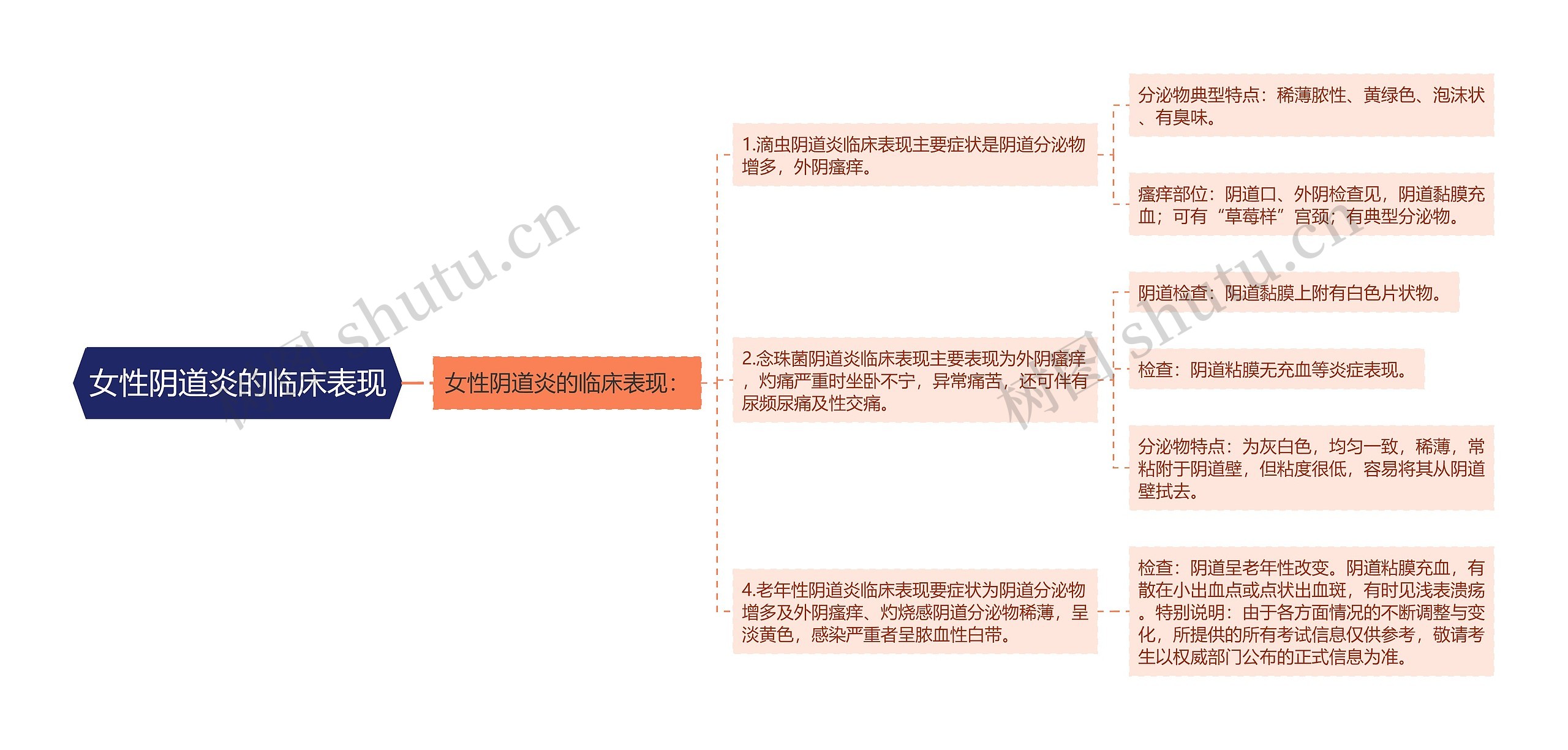 女性阴道炎的临床表现思维导图