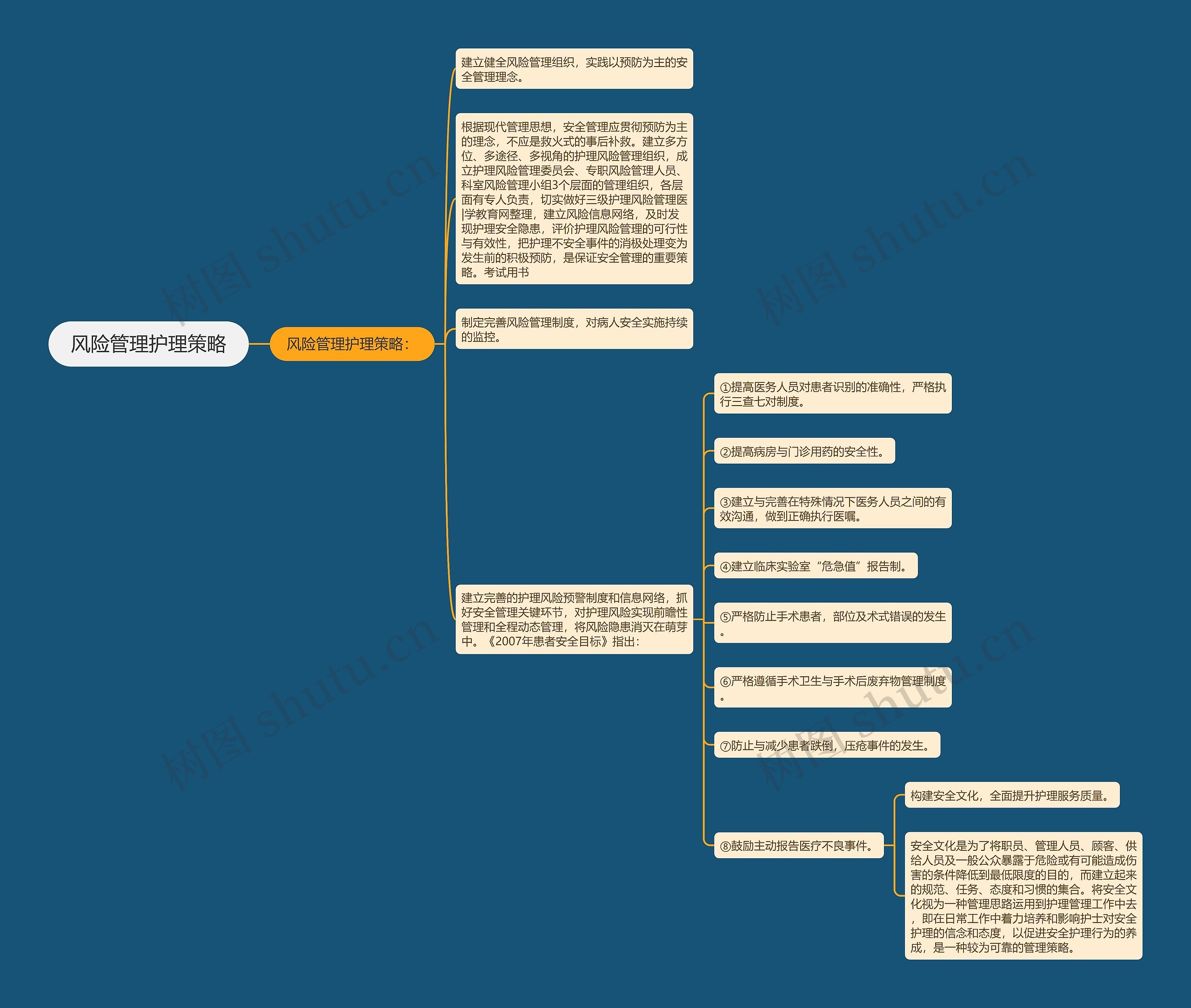 风险管理护理策略思维导图