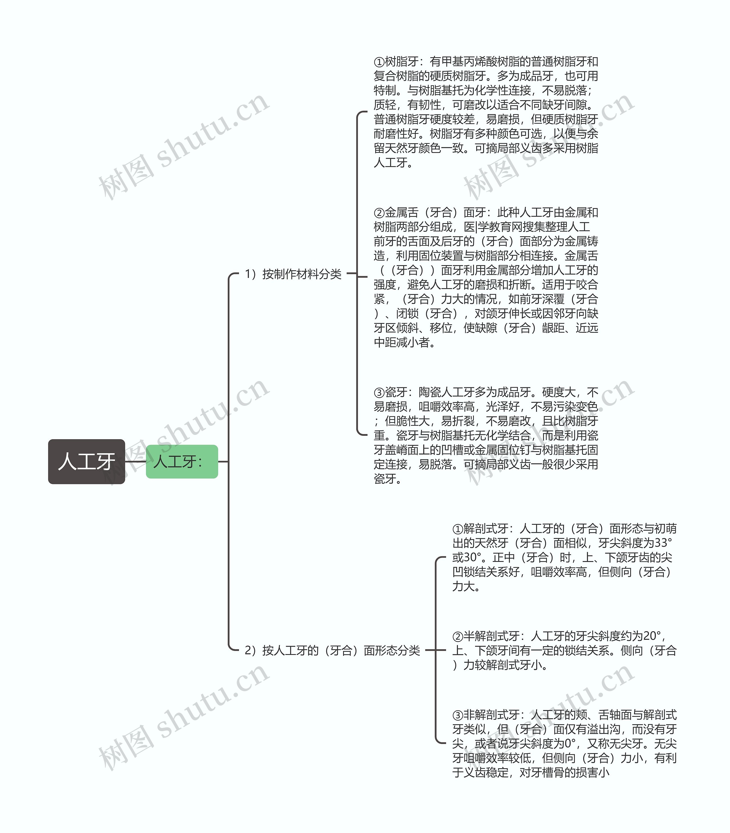 人工牙思维导图