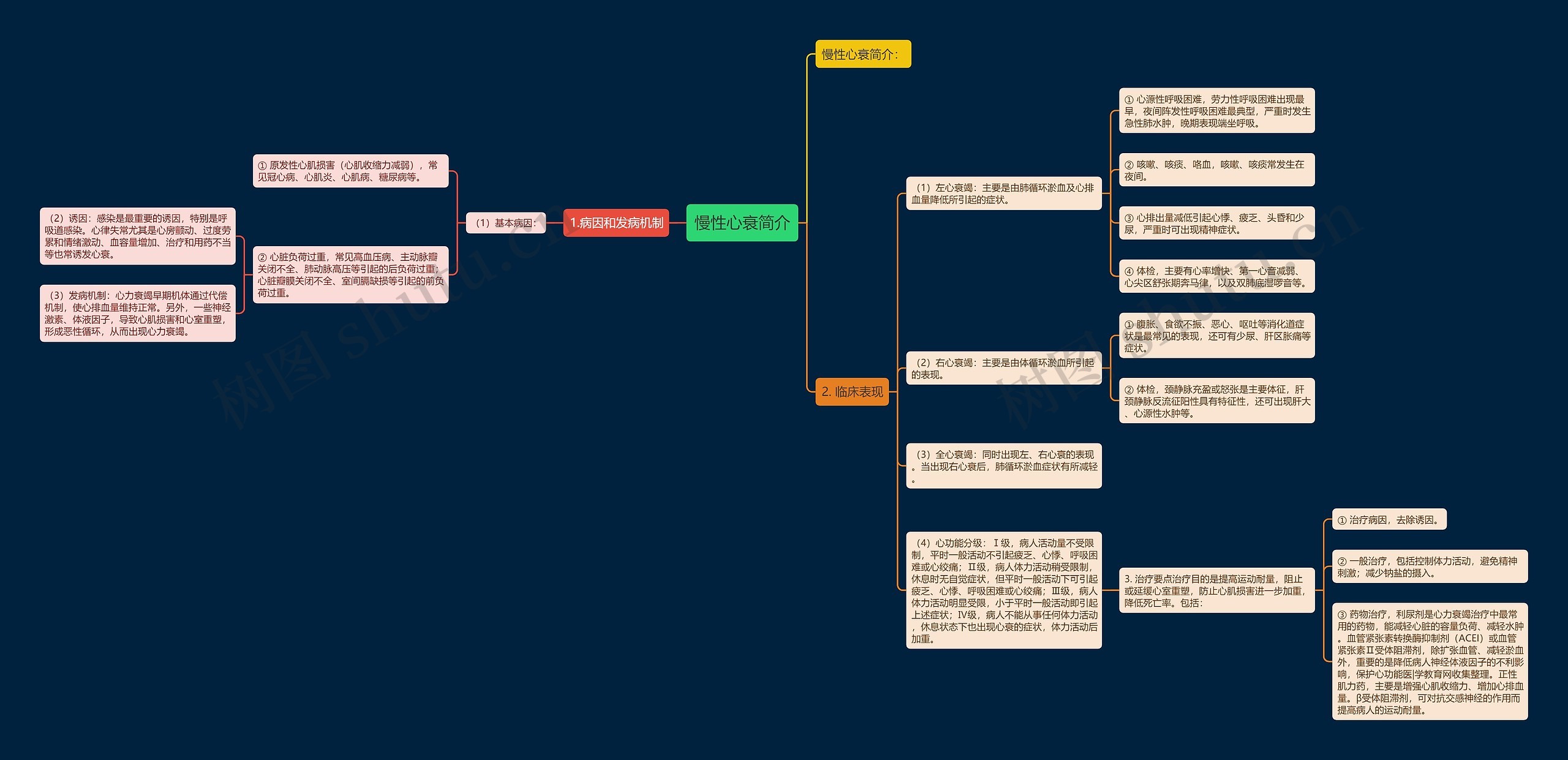 慢性心衰简介思维导图高清图 慢性心衰简介思维导图