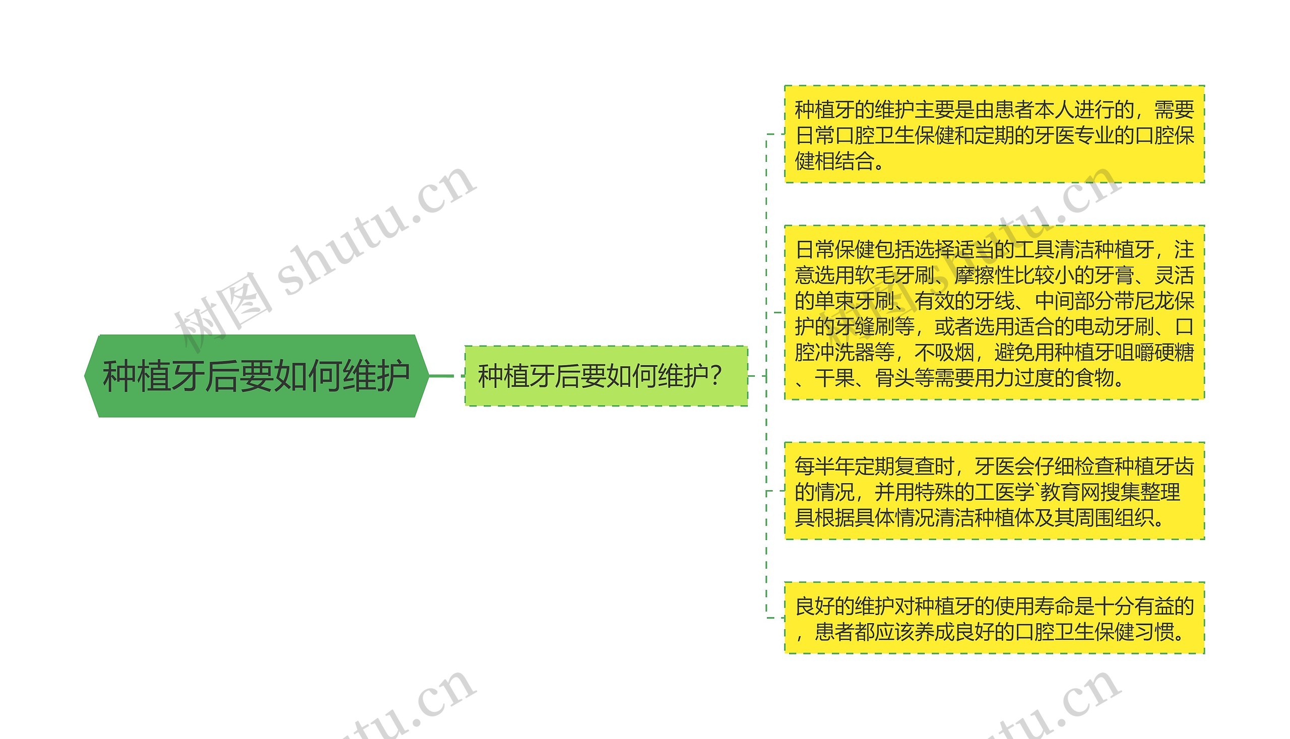 种植牙后要如何维护思维导图