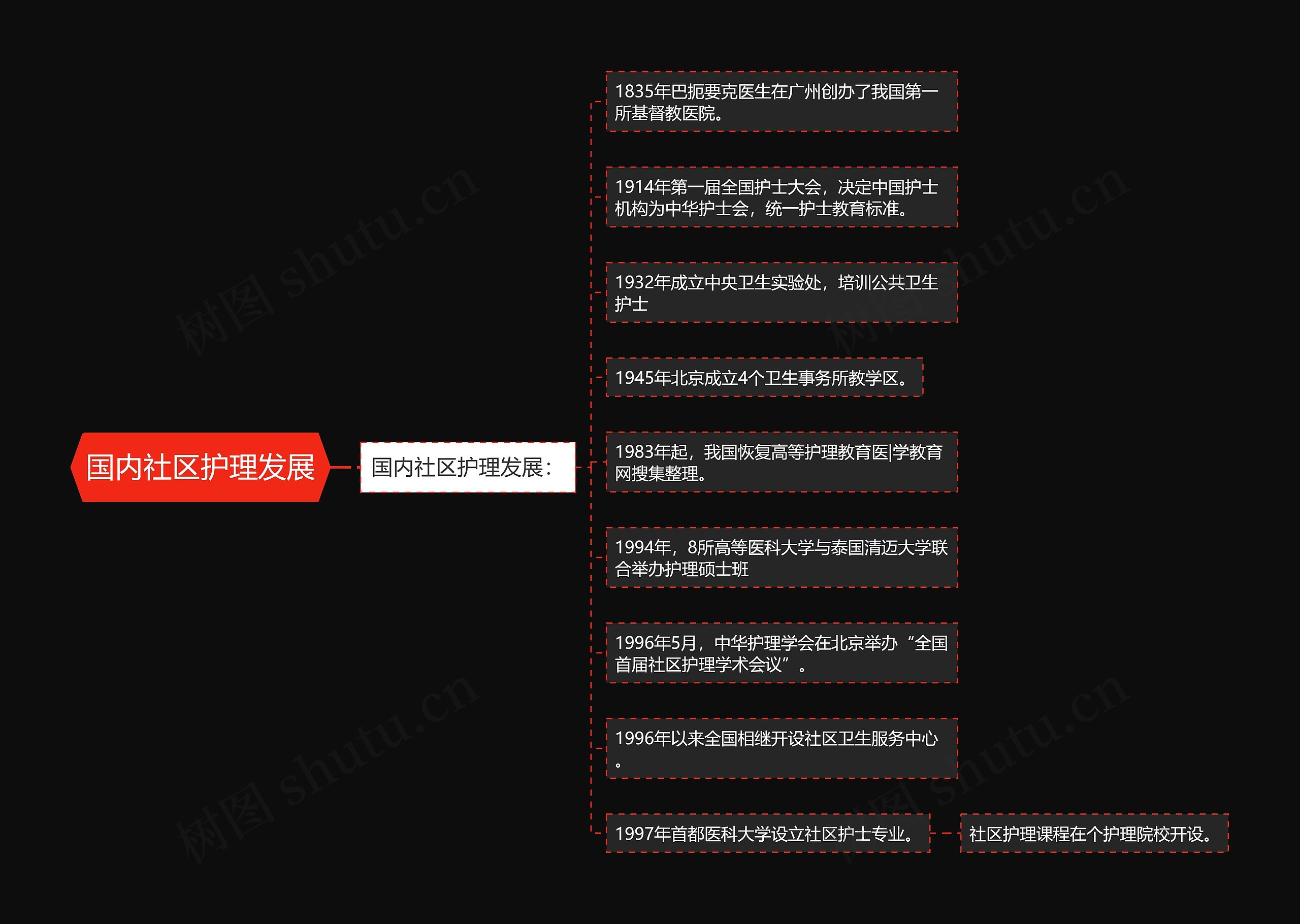 国内社区护理发展思维导图