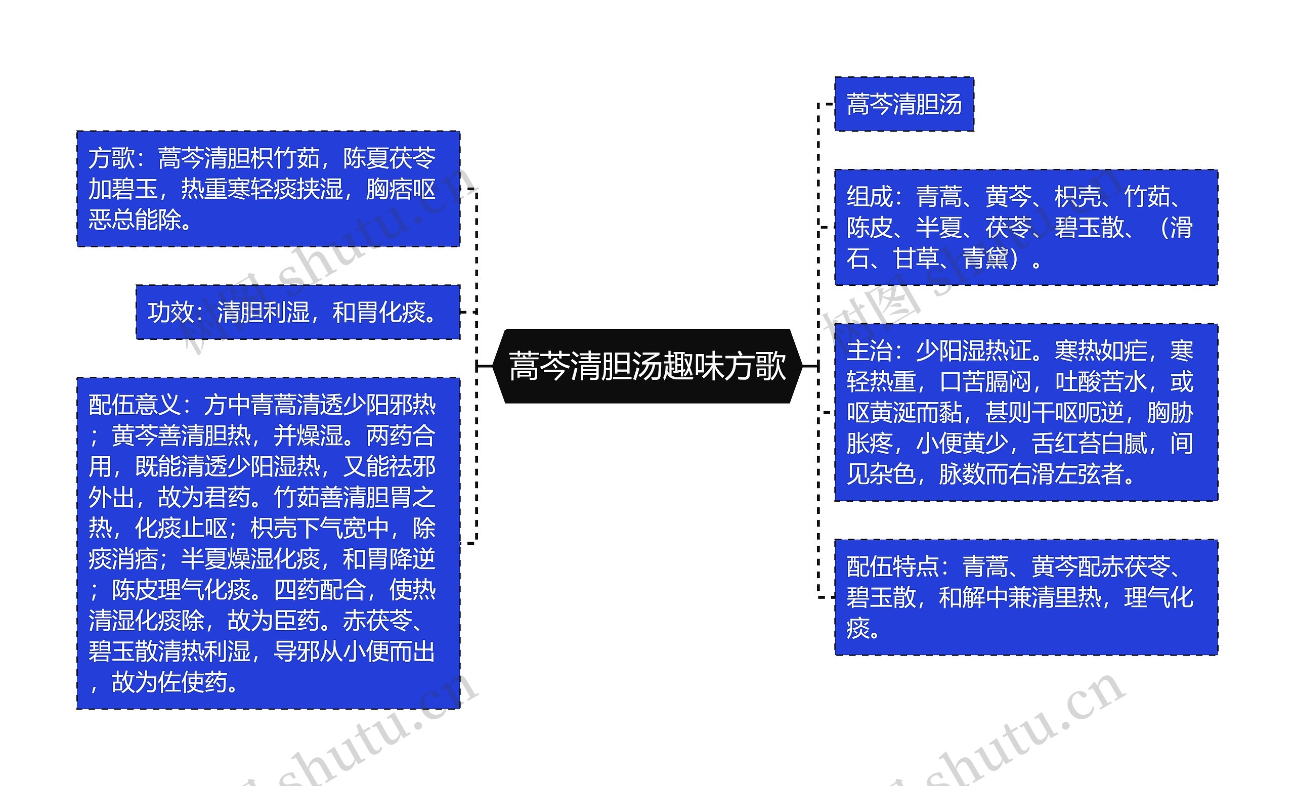 蒿芩清胆汤趣味方歌思维导图