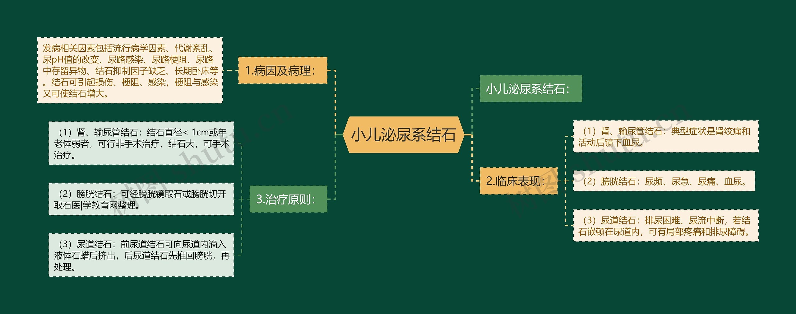 小儿泌尿系结石思维导图