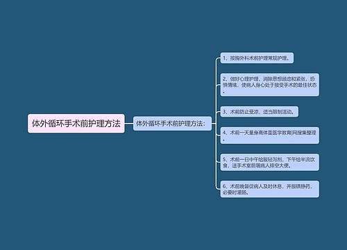 体外循环手术前护理方法