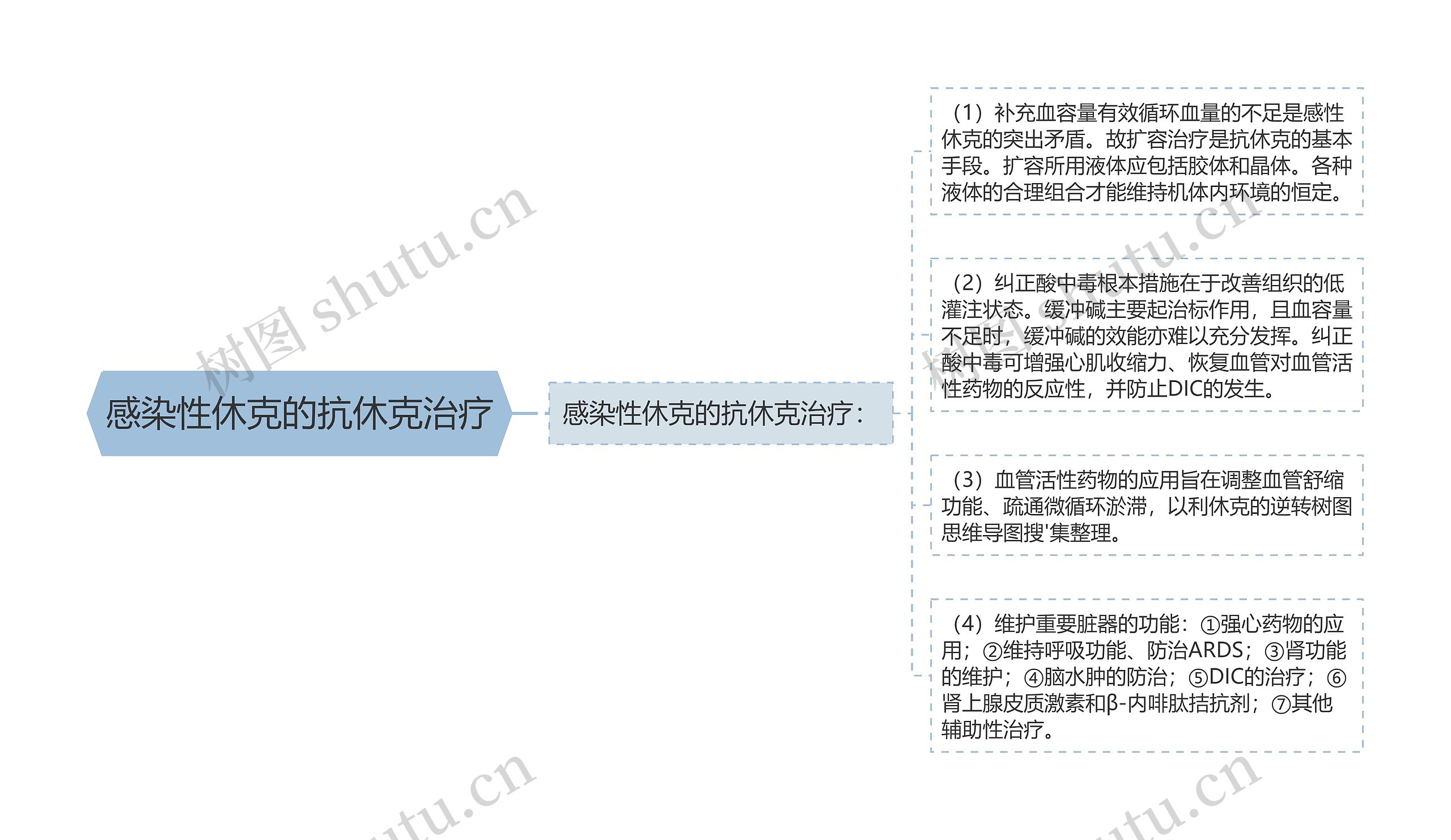 感染性休克的抗休克治疗思维导图