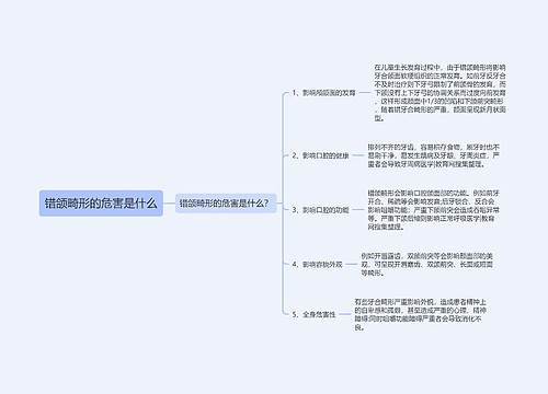 错颌畸形的危害是什么