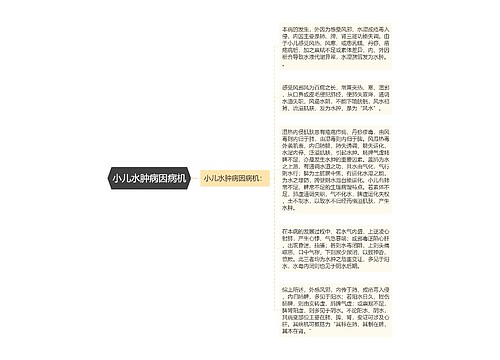 小儿水肿病因病机