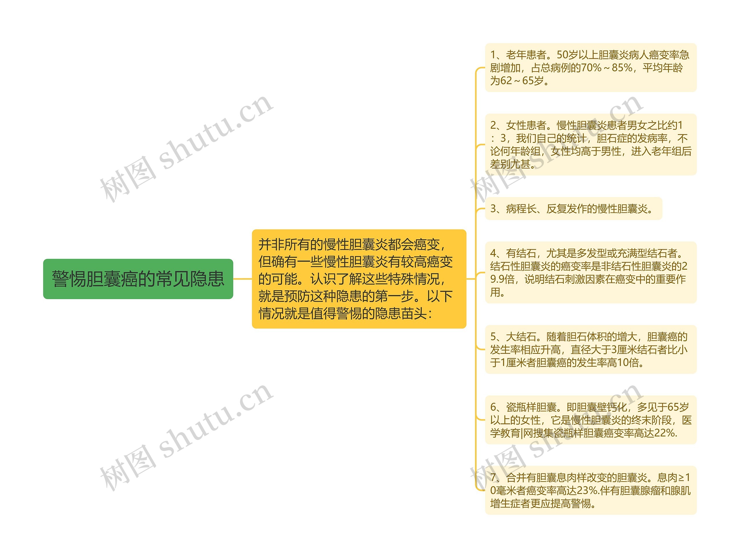 警惕胆囊癌的常见隐患思维导图