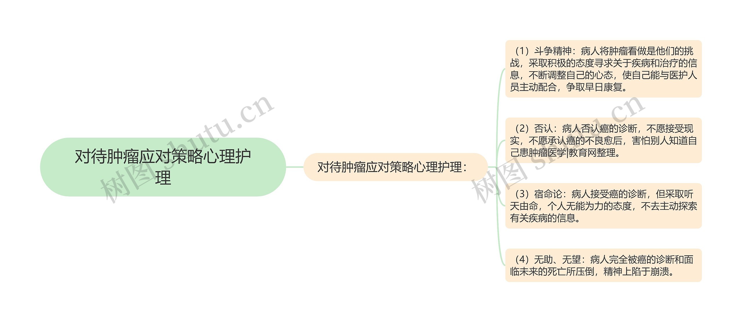 对待肿瘤应对策略心理护理思维导图