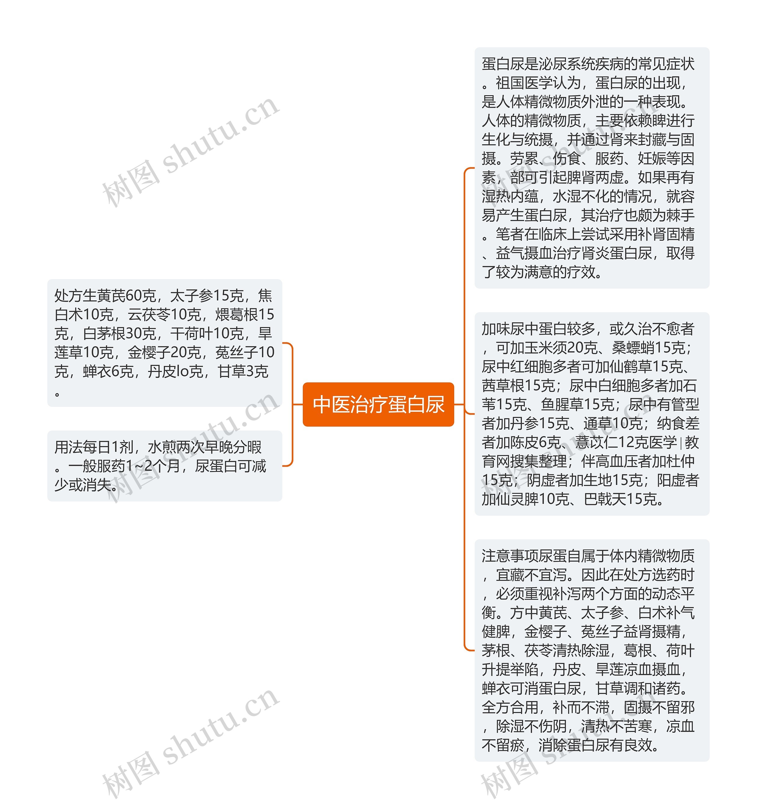 中医治疗蛋白尿思维导图