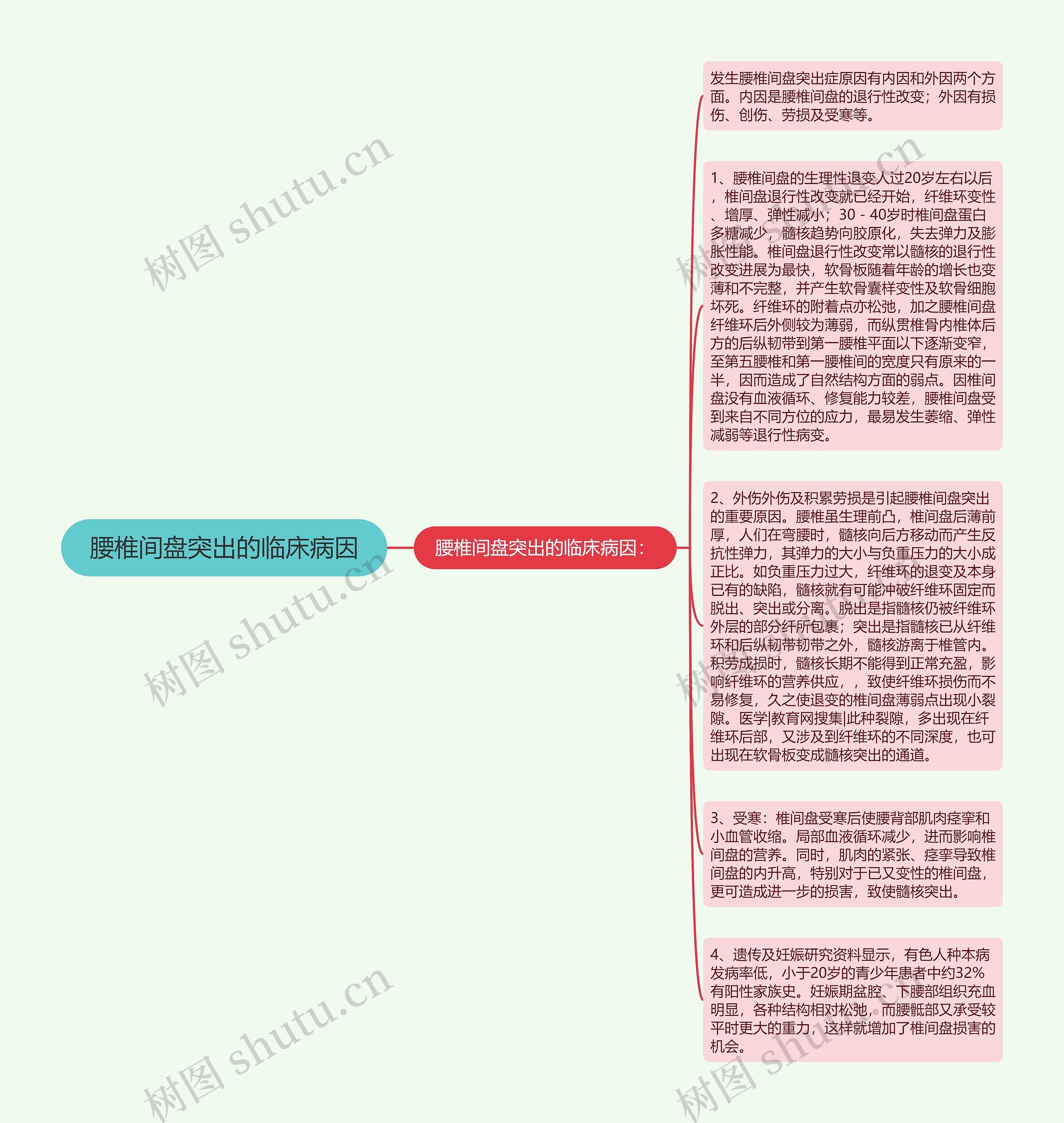 腰椎间盘突出的临床病因思维导图