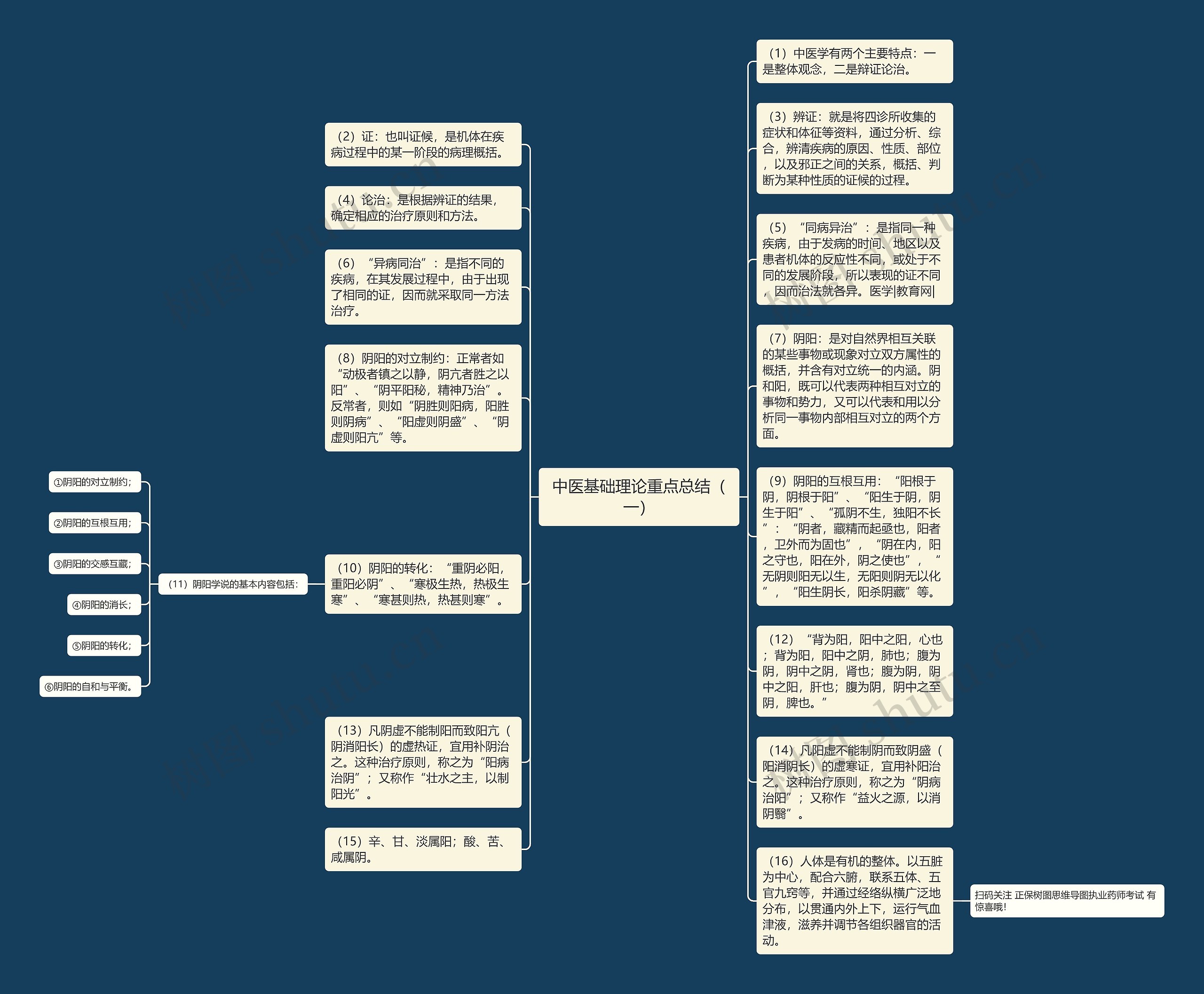 中医基础理论重点总结（一）思维导图