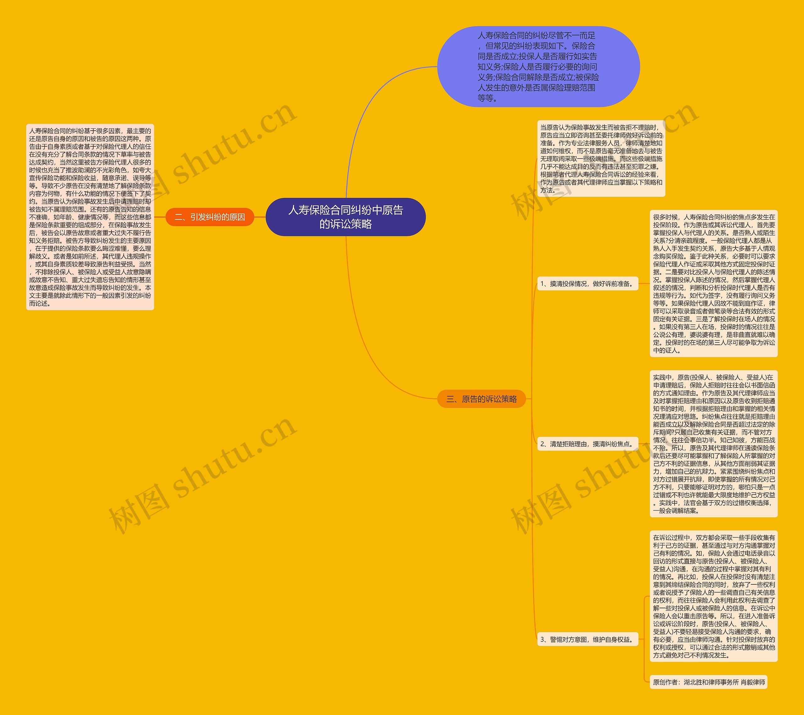 人寿保险合同纠纷中原告的诉讼策略思维导图