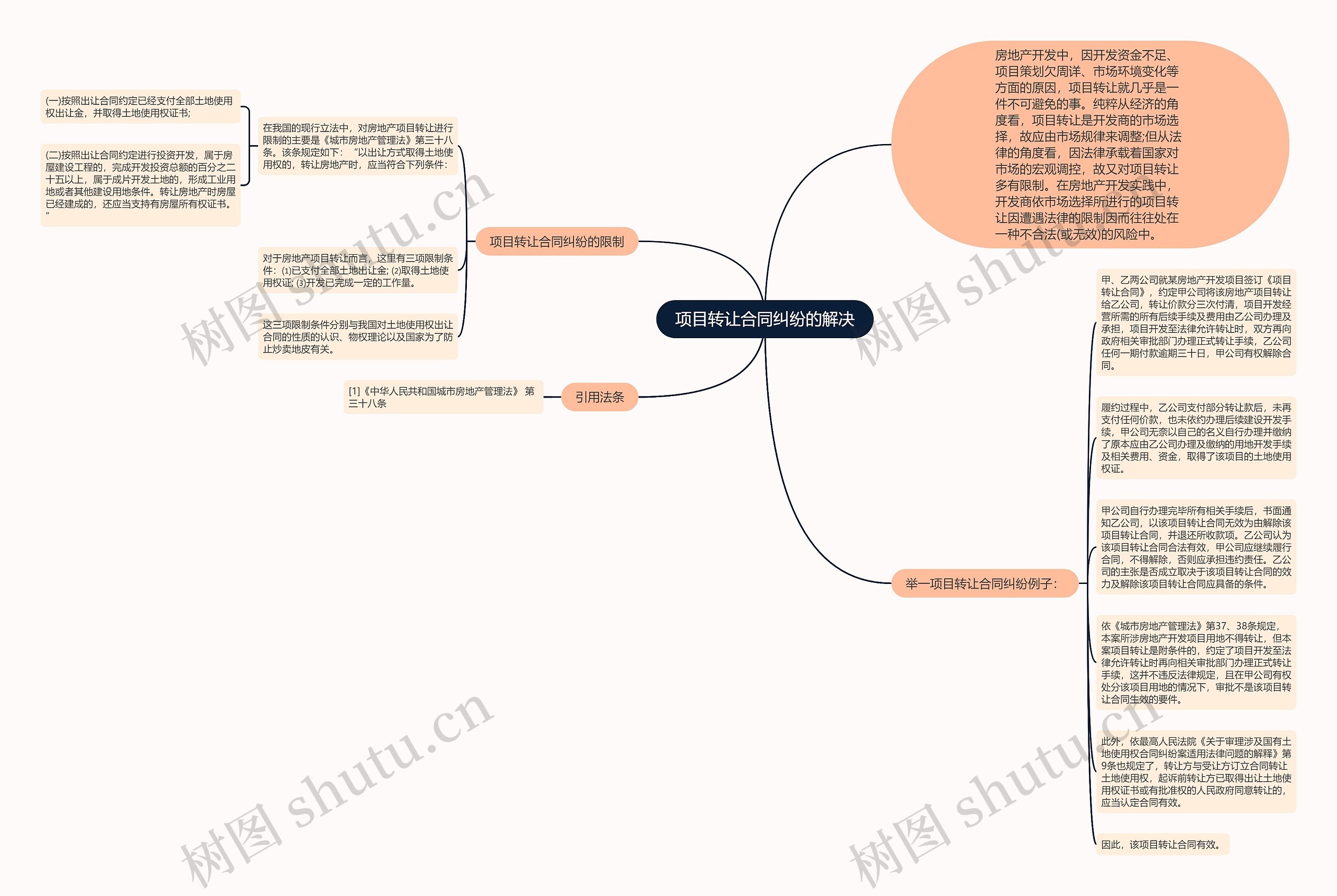 项目转让合同纠纷的解决思维导图