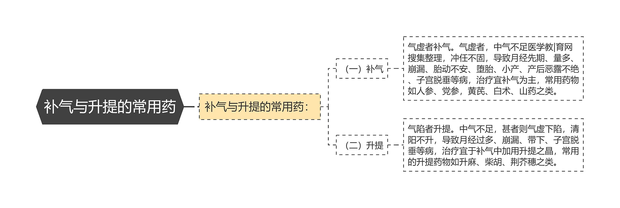 补气与升提的常用药思维导图