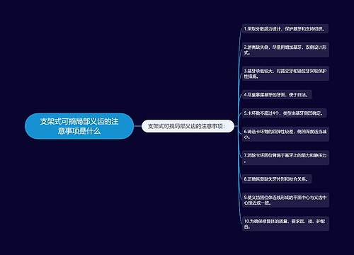 支架式可摘局部义齿的注意事项是什么