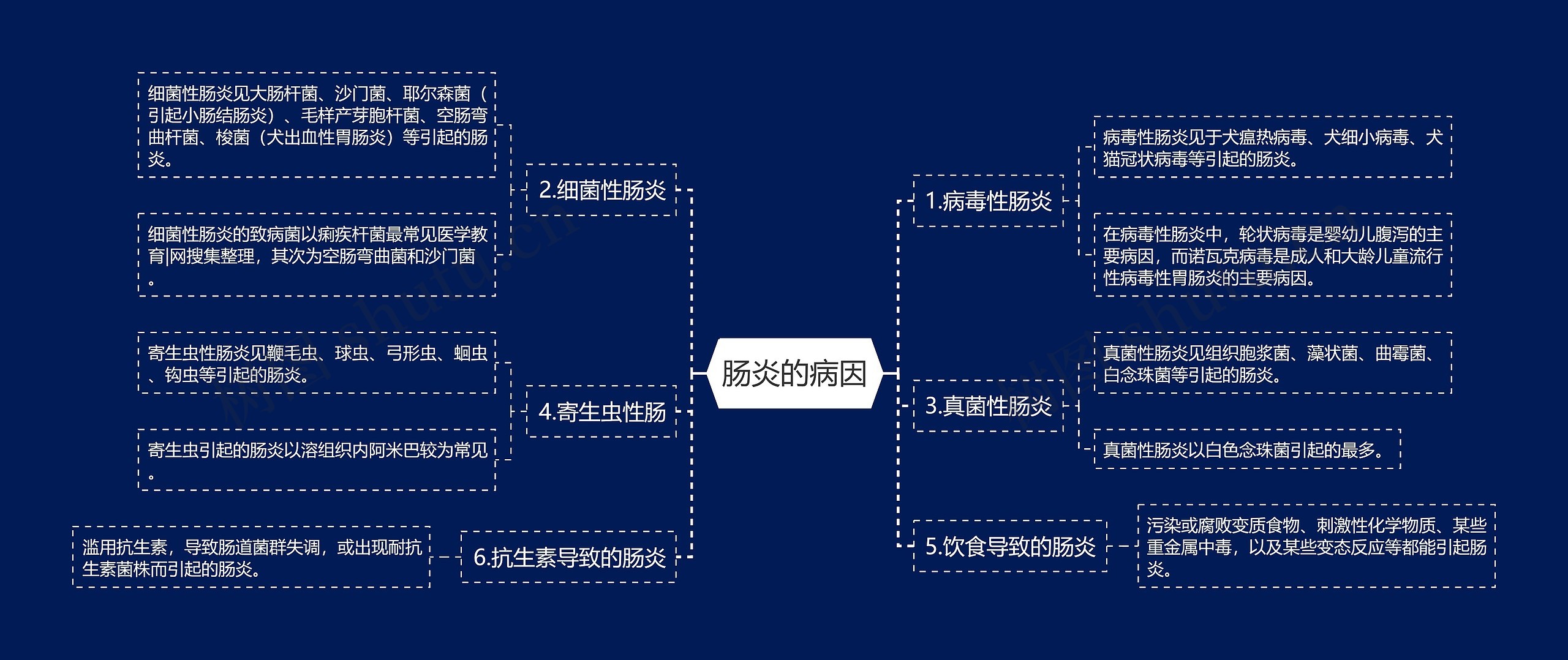 肠炎的病因思维导图