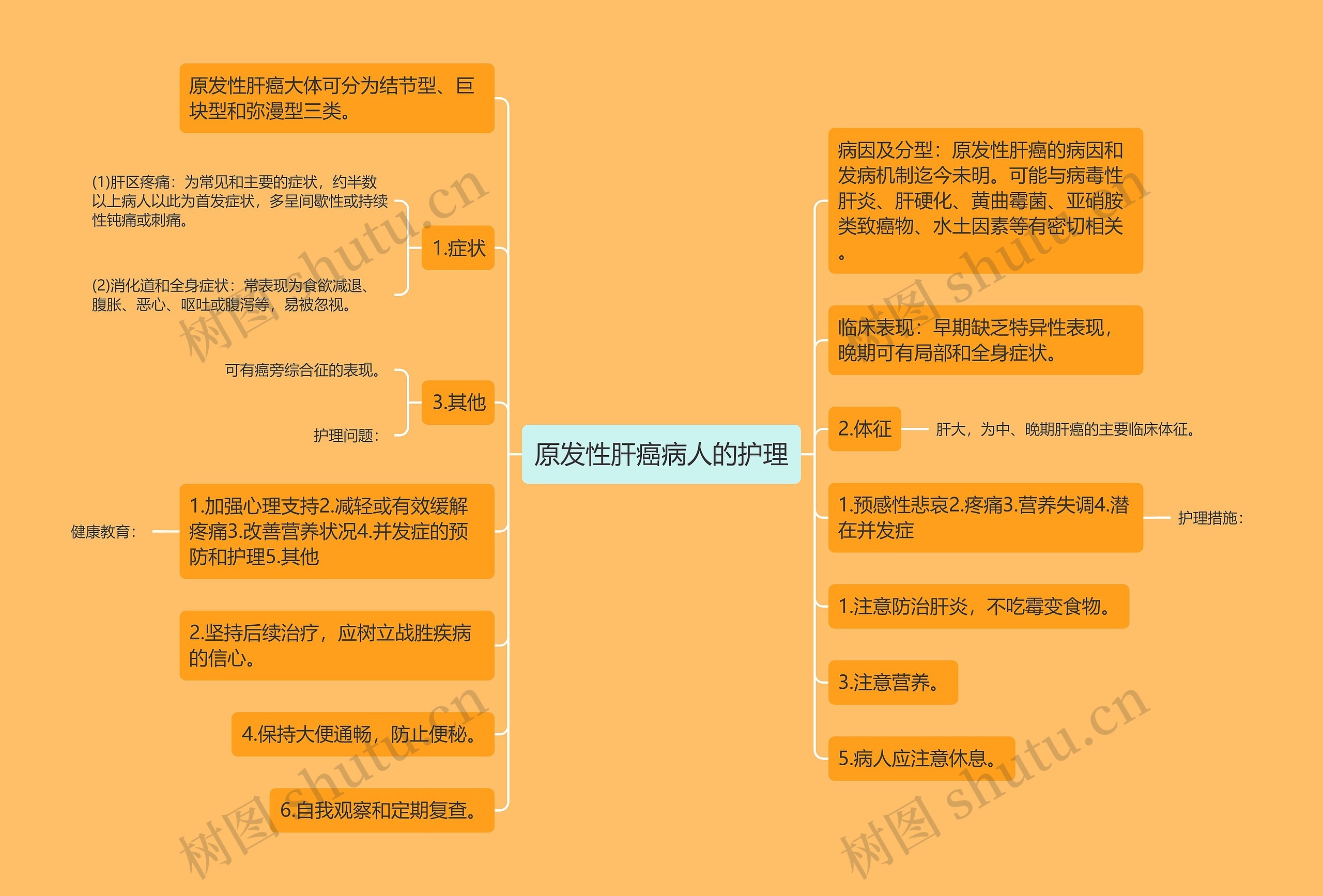 原发性肝癌病人的护理思维导图