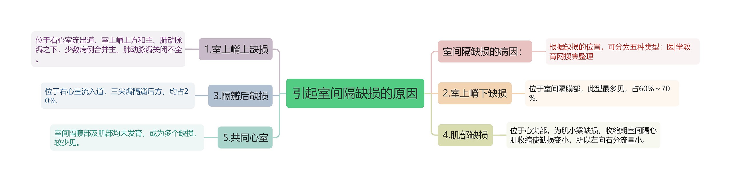 引起室间隔缺损的原因思维导图