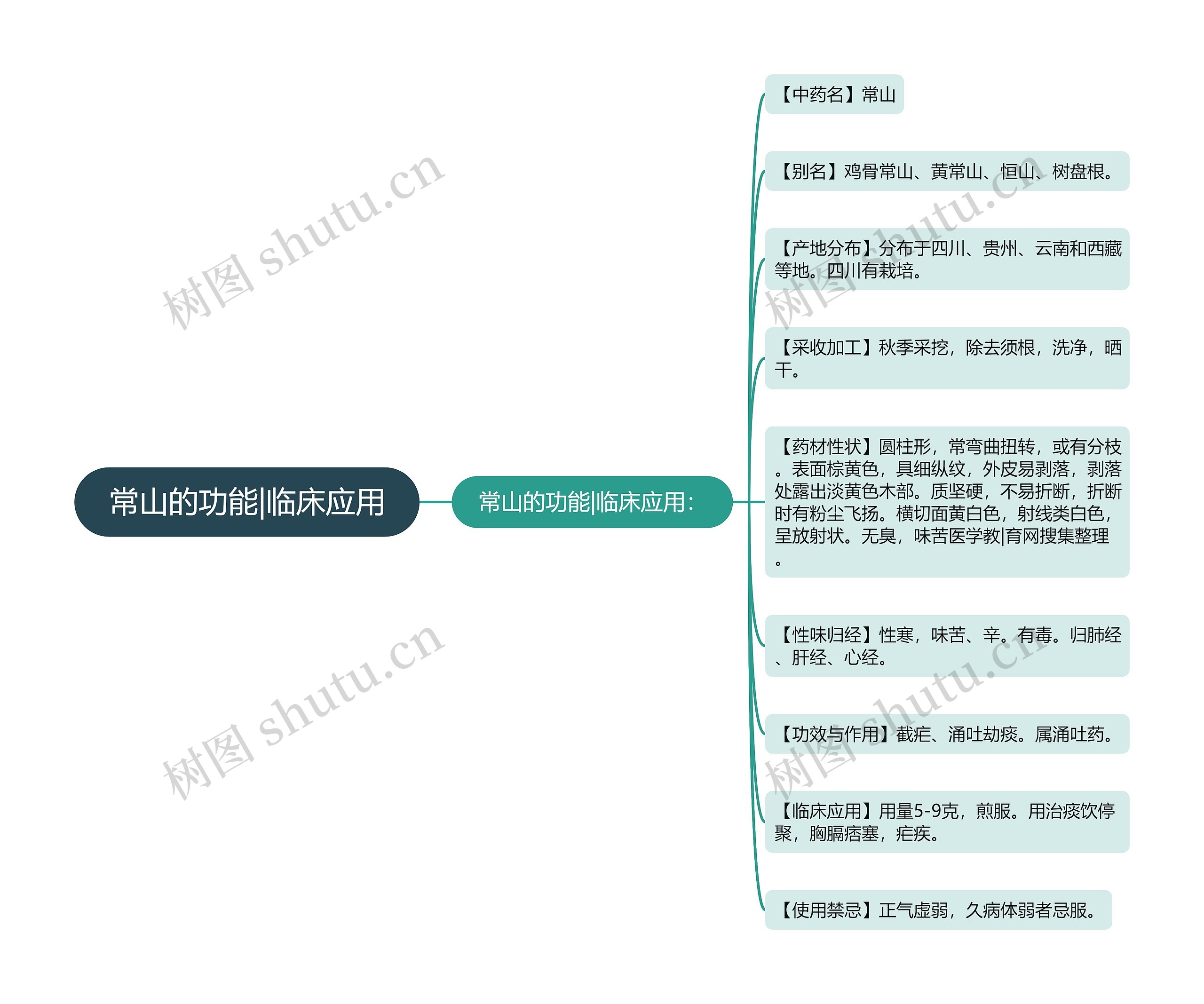 常山的功能|临床应用思维导图