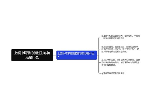 上颌中切牙的髓腔形态特点是什么