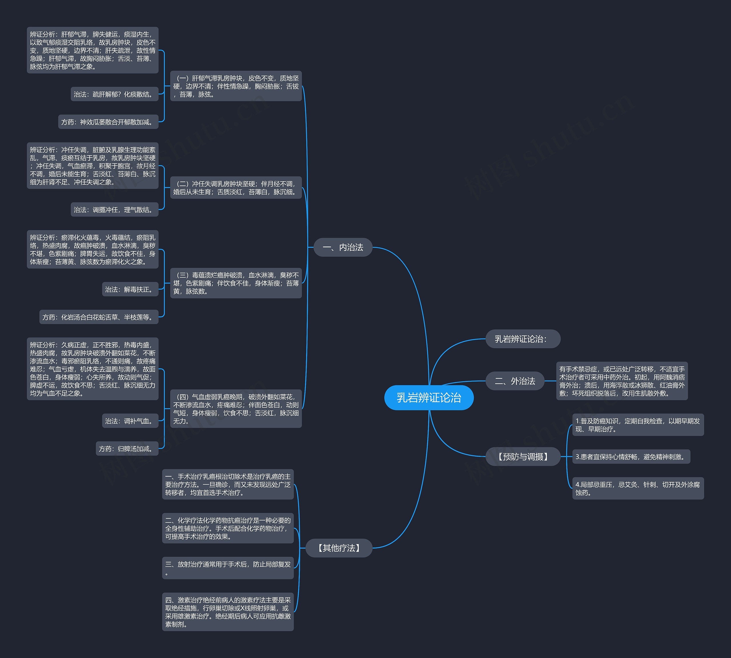 乳岩辨证论治思维导图