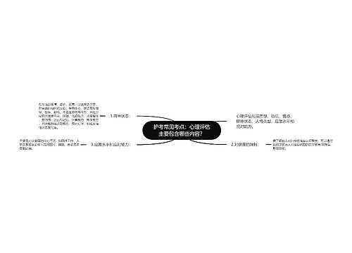 护考常见考点：心理评估主要包含哪些内容？