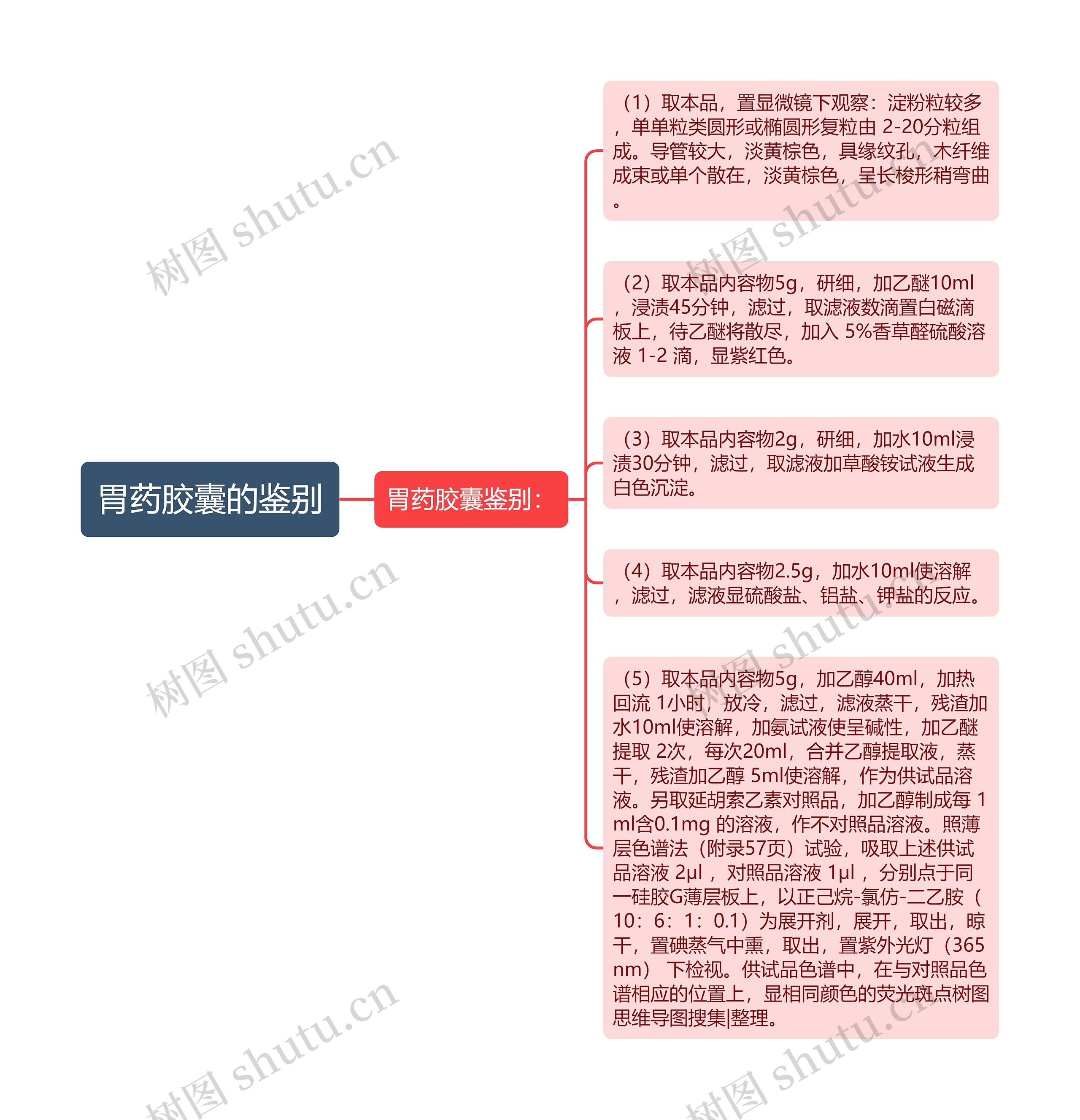 胃药胶囊的鉴别思维导图