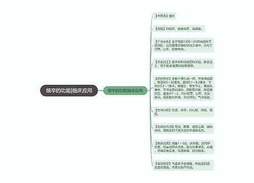 细辛的功能|临床应用