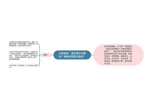 中医基础：虚证症状有哪些？有哪些需要注意的？