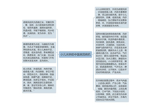 小儿水肿的中医病因病机