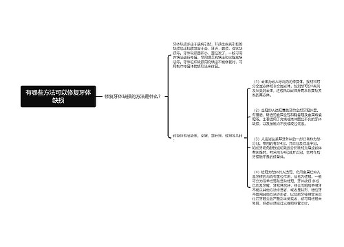 有哪些方法可以修复牙体缺损